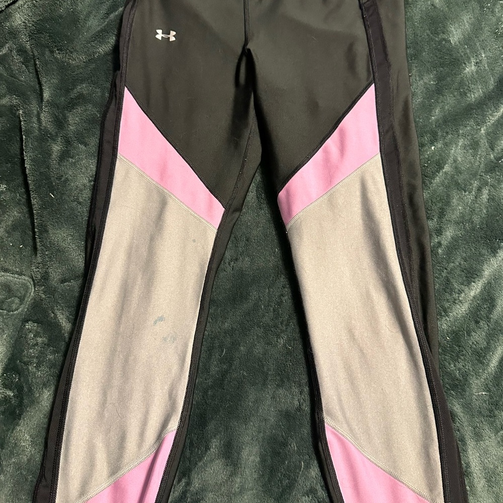 Under Armour Black Leggings with Gray Waistband